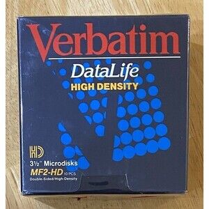 Verbatim DataLife High Density 3.5" MF-2HD 4 Diskettes new/open box